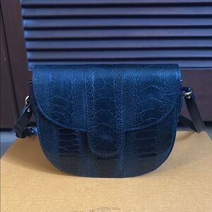 YSL Elegant Black Croc-Embossed Women's Bag